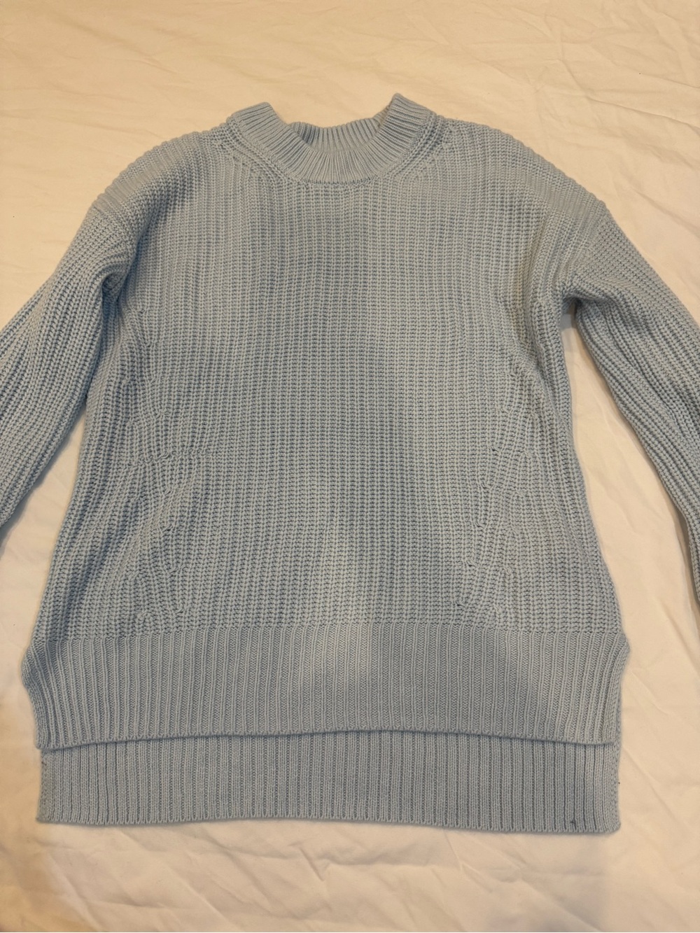 Light Blue Women's Knit Sweater - Classic Crewneck